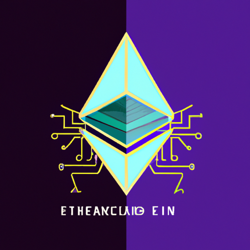 1. An illustration depicting the Ethereum logo and its blockchain structure